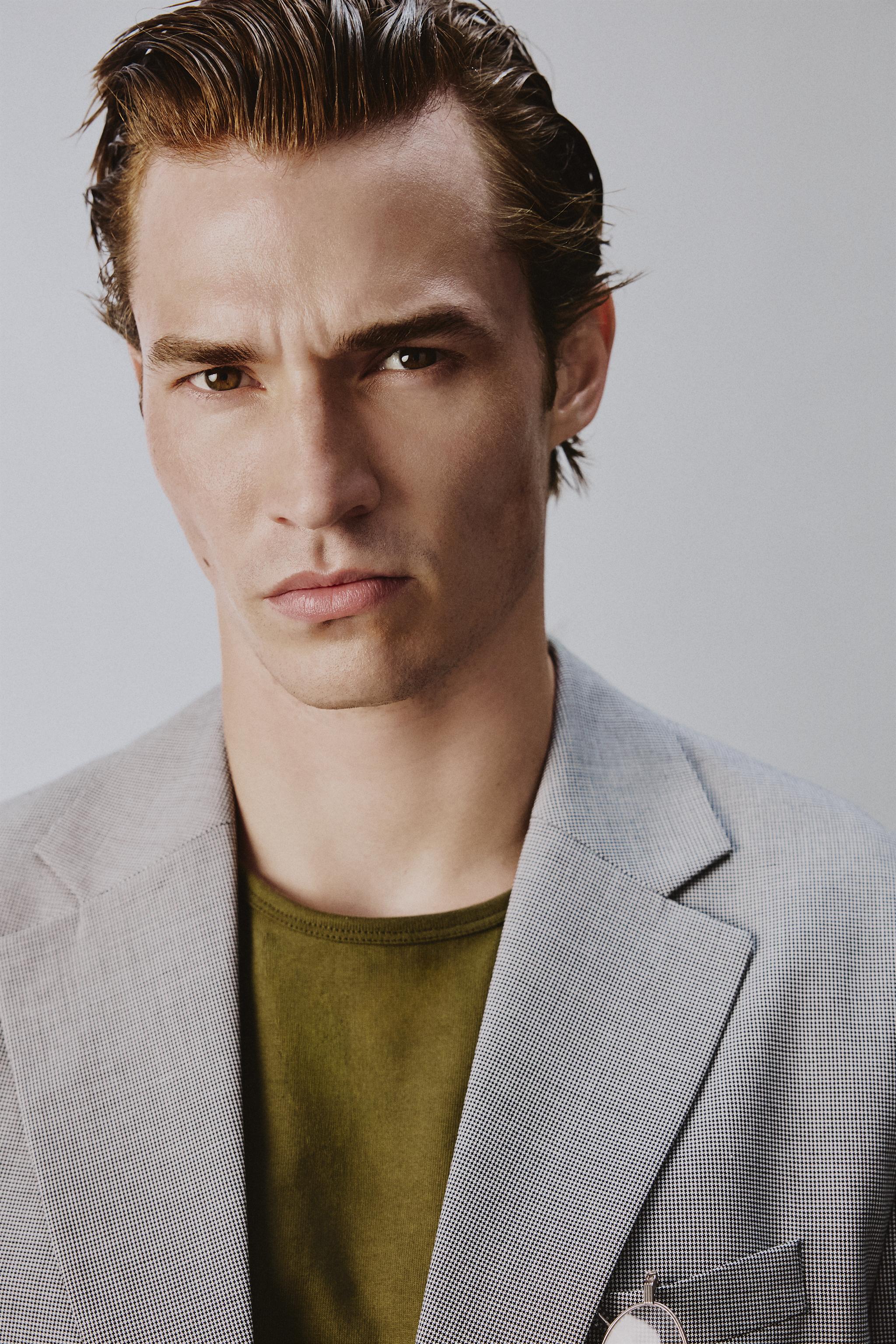 REGULAR FIT HOUNDSTOOTH SUIT JACKET